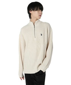 ユーエスポロアッスン U.S. POLO ASSN. セーター メンズ レディース Half Zip Knit ハーフジップニット ダブルホースマン刺繍 PLM43401【ご自宅配送限定】‥
