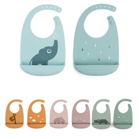 【全商品対象最大10％OFFクーポン！7/19 20:00〜7/26 01:59】ダンバイディア Done by Deer 食事用エプロン 2個セット ピーカブー シリコンビブ 2コセット【ご自宅配送限定】 ‥