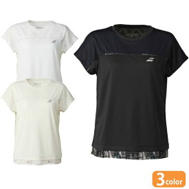 【最大1万ポイント還元！7/20 20:00~23:59】バボラ テニスウェア バドミントンウェア Tシャツ 半袖 レディース ピュアショートスリーブシャツBWP5523 Babolat