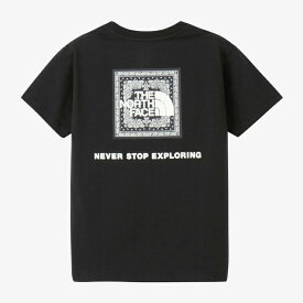 【全商品対象最大10％OFFクーポン！7/19 20:00〜7/26 01:59】ザ・ノース・フェイス Tシャツ 半袖 ジュニア SS Bandana Square Logo Tee NTJ32546-K ノースフェイス THE NORTH FACE