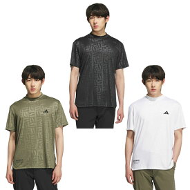 【最大10％OFFクーポン発行中！6/15 0:00〜23:59】アディダス ゴルフウェア 半袖シャツ メンズ BOSロゴ柄デボス モックネック 半袖シャツ KVH25 adidas