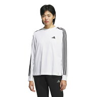 アディダス Tシャツ 長袖 レディース エッセンシャルズ プラス スリーストライプス 長袖Tシャツ JW4496 J…