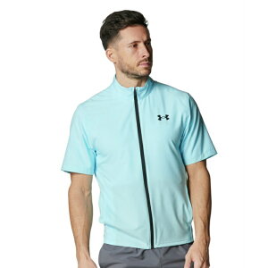 A_[A[}[ EChu[J[ WPbg Y UA FRESH WOVEN FULL ZIP SHORT SLEEVE T-SHIRT 6001546-494 UNDER ARMOUR
