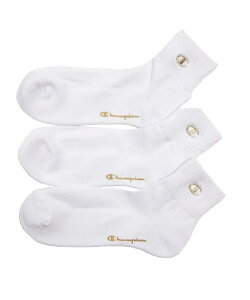 チャンピオン Champion ゴルフ ソックス メンズ 3足組 クォーターレングスソックス金刺繍 ハーフパイル C1-1706