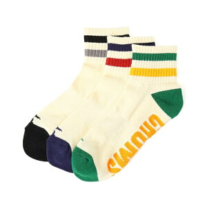�`�����X CHUMS �\�b�N�X �����Y ���f�B�[�X 3P���C���N���[�\�b�N�X 3P Line Crew Socks CH06-1128-Ivory