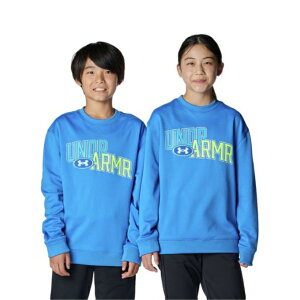 A_[A[}[ XEFbgg[i[ WjA UA ARMOUR FLEECE OVERLAY WORDMARK CREW 6007815-402 UNDER ARMOUR