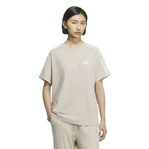 アディダス Tシャツ 半袖 レディース エッセンシャルズプラススリーストライプス半袖Tシャツ JUP44 JZ8689 adidas