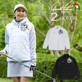アーノルドパーマー ゴルフウェア ブルゾン レディース ストレッチ中綿2WAYジャケット アウター ベスト 保温性 AP220406E06 【2025年秋冬モデル】
