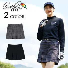 アーノルドパーマー ゴルフウェア キュロット レディース チェックプリーツCP 黒 くろ ブラック AP220409E01 【2025年秋冬モデル】