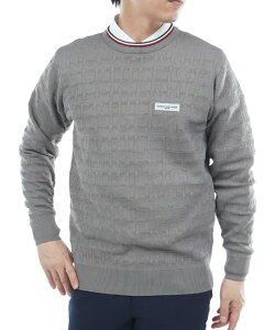 トミーヒルフィガーゴルフ(TOMMY HILFIGER GOLF) ゴルフウェア セーター メンズ ロゴジャガード クルーネックニット THMA564 【2025年秋冬モデル】