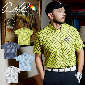 アーノルドパーマー arnold palmer ゴルフウェア ポロシャツ 半袖 メンズ メッシュ総柄プリント半袖ポロ AP220101F11 【2026年春夏モデル】
