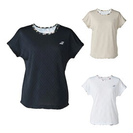 【10月9日1:59まで！ほとんど全品ポイントUP】バボラ Babolat テニスウェア バドミントンウェア Tシャツ 半袖 レディース PLAY S/Sシャツ ルーズFIT BWG6324 【国内正規品】