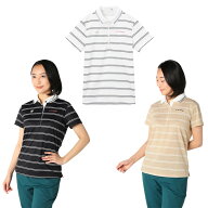 ルコックスポルティフ(le coq sportif) ゴルフウェア 半袖シャツ レディース ボーダー半袖ポロ LG6SHS00L…