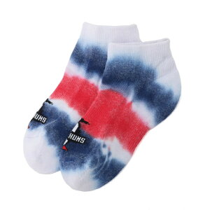 �`�����X CHUMS �A���N���\�b�N�X �W���j�A �L�b�Y�^�C�_�C�A���N���\�b�N�X Kid's Tie-Dye Ankle Socks CH26-1010-White/Red