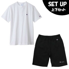 【まとめ買いで最大ポイント10倍2024年6/4 20：00〜6/11 1：59】チャンピオン Champion 半袖Tシャツ ハーフパンツ セット メンズ ショートスリーブTシャツ+14s/1 HVW OE ショーツ C3-X352-010+C3-X518-090