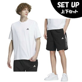 アディダス 半袖Tシャツ ハーフパンツ セット メンズ WORD Tシャツ+WORD ウーブンショーツ IM8769 JSY30+IM8766 JSY29 adidas