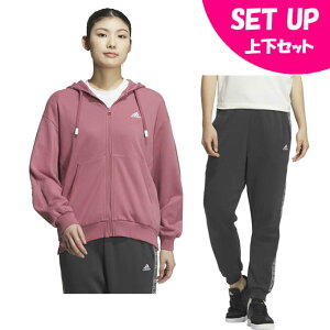 ySiΏۍő10OFFN[|! 9/25 23:59܂ŁzAfB_X XEFbgEFA㉺Zbg fB[X WORDING LOOSE FIT FRENCHTERRY FULL ZIP HOODIE+PANTS JG8225 KTX49+JG8145 KTX51 adidas