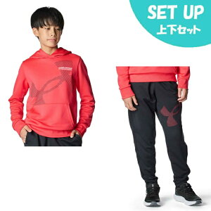 A_[A[}[(UNDER ARMOUR) XEFbgEFA㉺Zbg WjA UA TECH TERRY SUPER BIG LOGO HOODIE+PANTS 6007817-989+6007818-001