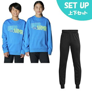 A_[A[}[(UNDER ARMOUR) XEFbgEFA㉺Zbg WjA UA ARMOUR FLEECE OVERLAY WORDMARK CREW+pc 6007815-402+1373543-001