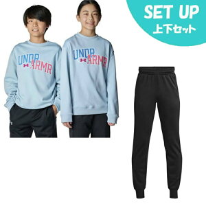 A_[A[}[(UNDER ARMOUR) XEFbgEFA㉺Zbg WjA UA ARMOUR FLEECE OVERLAY WORDMARK CREW+pc 6007815-453+1373543-001