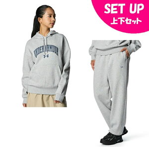 A_[A[}[(UNDER ARMOUR) XEFbgEFA㉺Zbg fB[X UA RIVAL FLEECE GRAPHIC PULLOVER HOODIE+PANTS 6007712-011+6007714-011