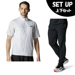 �A���_�[�A�[�}�[(UNDER ARMOUR) �E�C���h�u���[�J�[ �㉺�Z�b�g �����Y UA FRESH WOVEN FULL ZIP SHORT SLEEVE T-SHIRT+PANTS 6001546-014+6001544-001