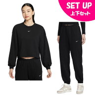 ナイキ(NIKE) スウェットウェア上下セット レディース NSW CHILL FT クルー+NSW CHLL FT ジョガーPT IF02…