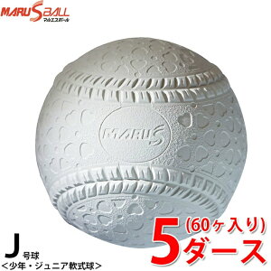 マルエスボール 軟式野球ボール J号 ジュニア 5ダース60ケ入り 15910D MARU S BALL