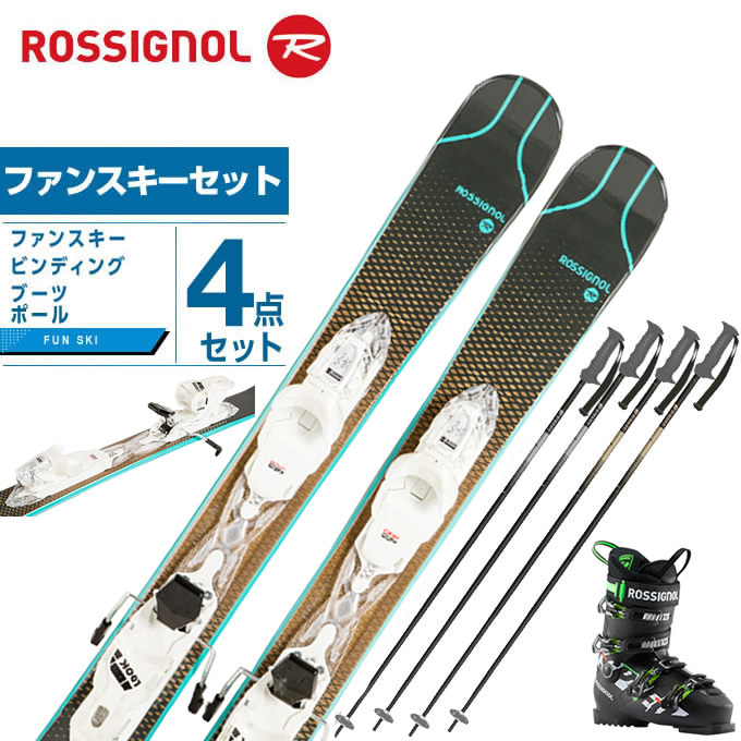 ロシニョール ROSSIGNOL スキー板 ファンスキー 4点セット メンズ MINI EXPERIENCE 99+SPEED80  BK/GR+EAGLE スキー板+ビンディング+ブーツ+ポール | ヒマラヤ楽天市場店