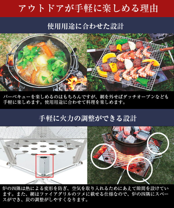楽天市場】ユニフレーム 焚き火台 セット ファイアグリル+ヘビー 