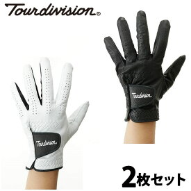 ツアーディビジョン Tour division ゴルフグローブ 左手用 メンズ 天然皮革グローブ 2枚セット TD230401E03