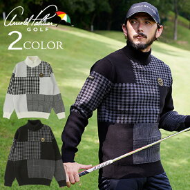 アーノルドパーマー arnold palmer ゴルフウェア セーター メンズ BKチェックジャガードセーター AP220204A09 od