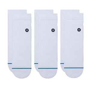 �y���[���֑��������z �X�^���X �\�b�N�X STANCE SOCKS �\�b�N�X �����Y ICON QUARTER 3 PACK A356A21IQP WHT