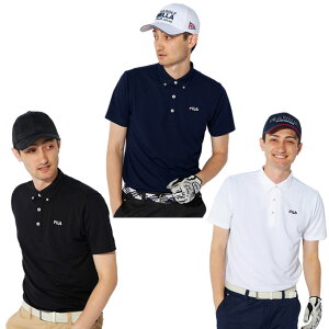 フィラ ゴルフウェア ポロシャツ 半袖 メンズ 無地半袖ポロシャツ 784610Y シンプル ワンポイント ロゴ ブラック ネイビー ホワイト FILA【ご自宅配送限定】‥ od