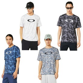 【メール便送料無料】オークリー Tシャツ 半袖 メンズ EN QDEVO 総柄機能Tシャツ FOA407574 OAKLEY