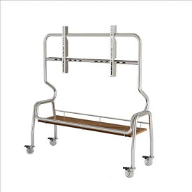 移動式TVスタンド 可動式テレビ台 耐荷重50kg 高さ調整可能 キャスター付き 据え置きフロアスタンド オフィス リビング 寝室 多用途(ステンレス)