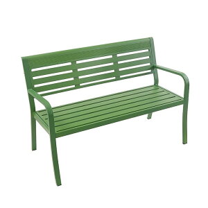 屋外用ガーデンベンチ、2人用耐候性ガーデンベンチ、屋外鋳鉄メタルベンチ、幅広のアームレストと背もたれ付き、裏庭ポーチプール&デッキ用 (ブラック)