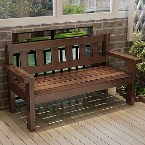 【特定商品!時間限定!ポイント3倍】ガーデンチェア ベンチ 木製ガーデンベンチ 背もたれと肘掛け付き屋外ベンチ 2人用パティオベンチ 耐候性 素朴なカントリーデザイン 公園庭のパティ