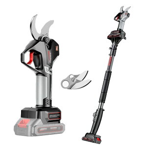 充電式剪定ばさみ 電気充電式剪定ばさみ コードレス枝剪定ばさみ 充電式ポータブル充電器 50mm プロフェッショナル剪定ばさみ 延長ロッド付き/なし 130-220cm (寸法: 延長ロッド 1 つ以上、リチ