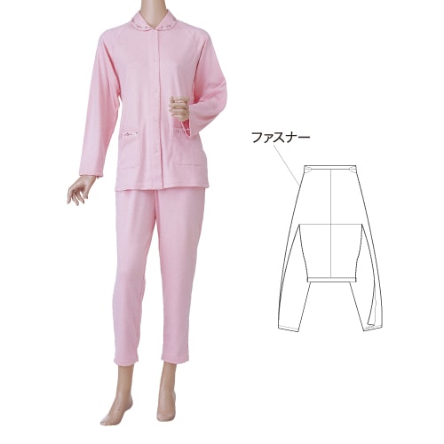 着脱しやすいパジャマ上下セットです コベス 神戸生絲 楽らくパジャマ パンツ 上下セット サイズ S M L カラー 2種類 女性用 婦人用