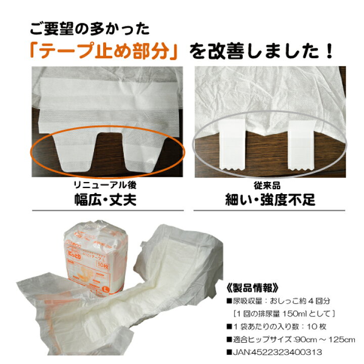 楽天市場】ひまわり にっこりテープLサイズ (袋：10枚入) [約4回分吸収 