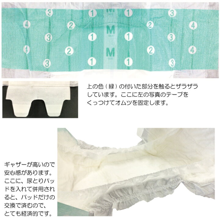 楽天市場】3回吸収 【速配】 大人用紙おむつ ひまわり にっこりテープ 