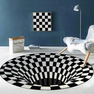 �������� �}�b�g �~�`�}�b�g ���a100cm �����}�` �`�F�b�J�[�{�[�h Optical illusion art �A�[�g �|�p ���O�}�b�g ���O�J�[�y�b�g �h�� �~�` ����~�ߕt �����p �ی^ �ۃ}�b�g �k���� �J�[�y�b�g�Ή�