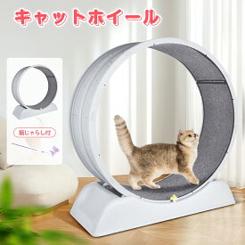 【SS後も5％OFF】キャットホイール ルームランナー 猫用 ランニングホイール キャットウォーク 回転 おもちゃ 猫ホイール 室内運動用 自走式 運動不足解消 ストレス解消 ノイズレス 低騒音 回し車 ペット用 大型猫対応 省スペース 簡単組立