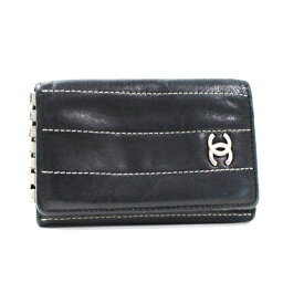 シャネル レザー キーケース 6連（2欠） ブラック ロゴ 中古 Bランク CHANEL｜レディース 女性 ブランド 鍵 キー シリアルシール付き 【ネコポス送料無料】