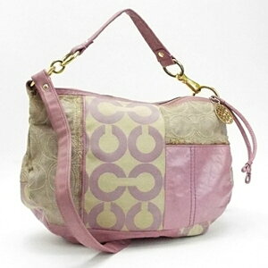コーチ2WAYバッグショルダーバッグハンドバッグ肩掛けパッチワーク柄ピンク13709中古CランクCOACH|ブランドレディース女性バッグバック