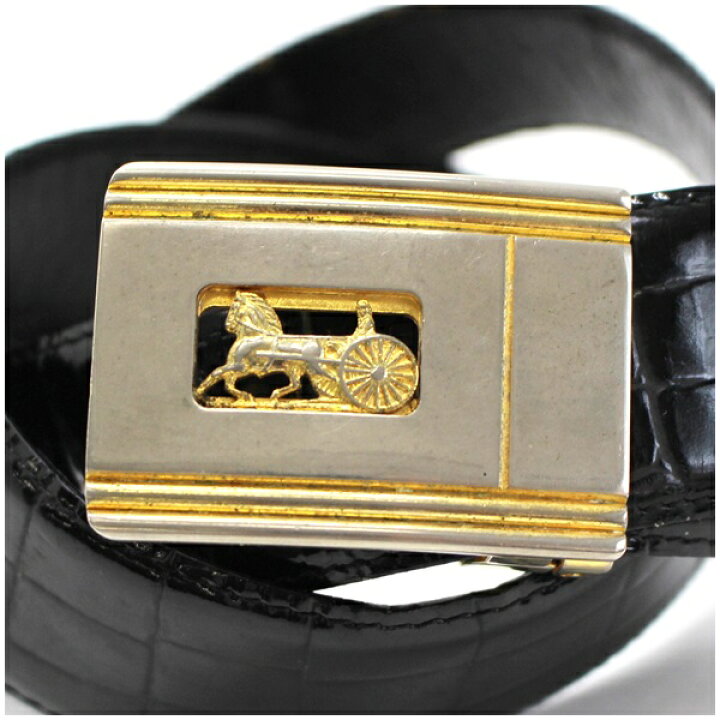 楽天市場】セリーヌ レザーベルト 馬車バックル ヴィンテージ ブラック  