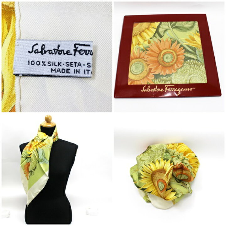楽天市場】サルヴァトーレ フェラガモ シルク スカーフ ひまわり 未  