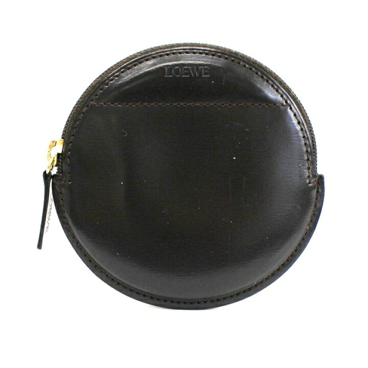楽天市場】ロエベ コインケース 丸型 ダークブラウン レザー 中古 AB  