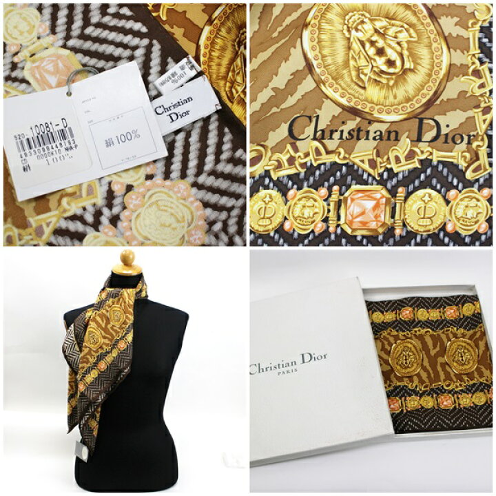 楽天市場】クリスチャンディオール 未使用 シルク スカーフ 蜂柄  
